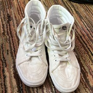 Vans white high tops used size 8.5 woman’s and 7mens